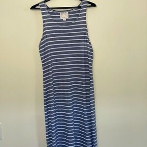 Sail to Sable Blue and White Striped Maxi Dress